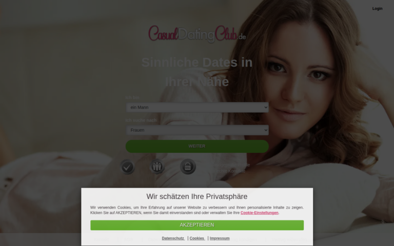 casualdatingclub.de Bewertung Webseite Screenshot