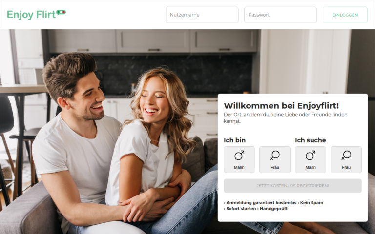 enjoyflirt.com Bewertung Webseite Screenshot