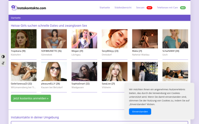 instakontakte.com Bewertung Webseite Screenshot