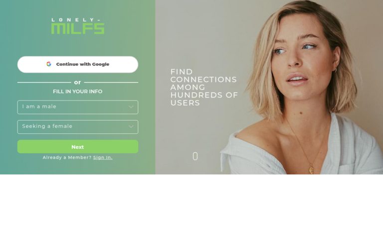 lonely-milfs.com Bewertung Webseite Screenshot