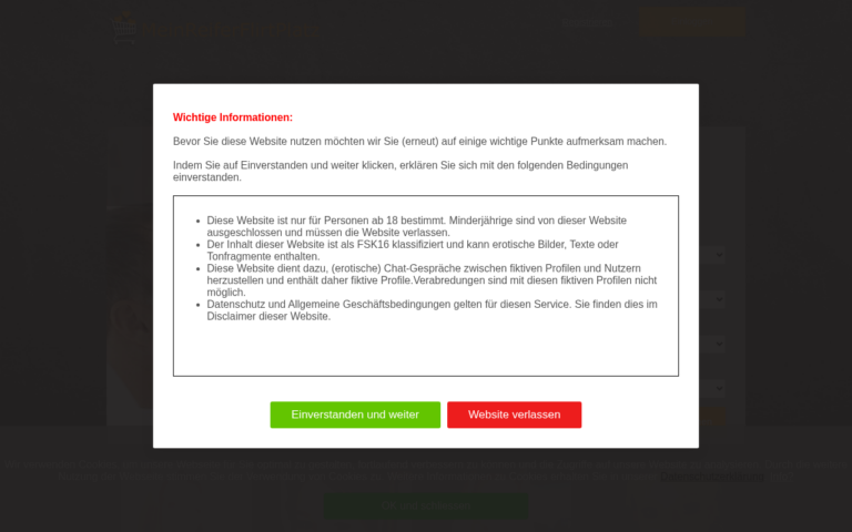 meinreiferflirtplatz.com Bewertung Webseite Screenshot