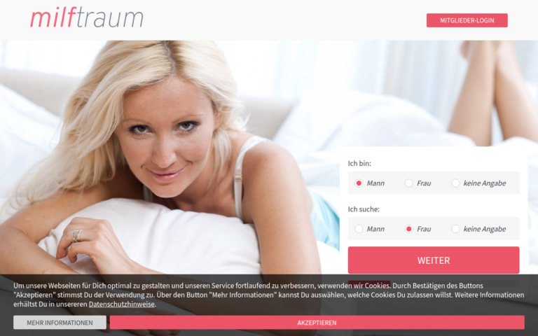 milftraum.com Bewertung Webseite Screenshot
