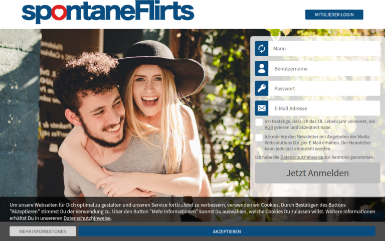 spontaneflirts.com Bewertung Webseite Screenshot