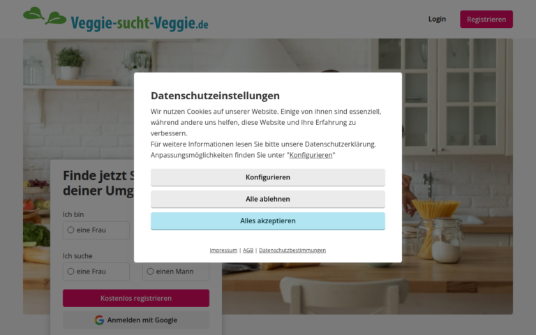 veggie-sucht-veggie.de Bewertung Webseite Screenshot